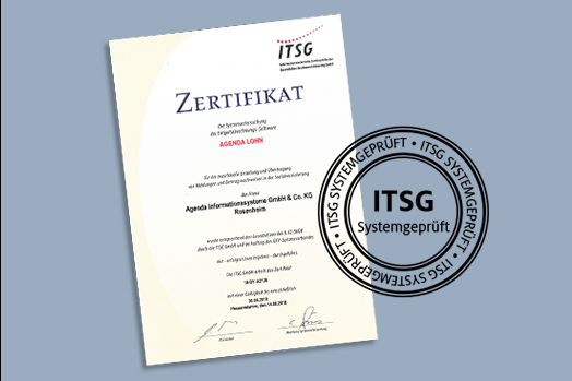 ITSG-zertifiziert: Agenda Lohn- und Gehaltsabrechnung erneut ausgezeichnet