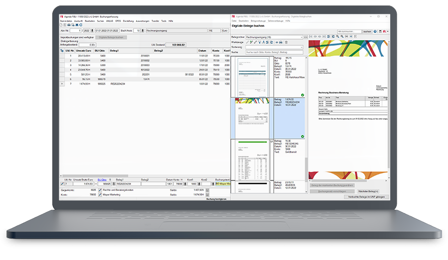 Alle automatischen Buchungsvorschläge finden Sie direkt in der Finanzbuchführung.
