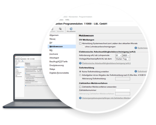 Hier tragen Sie die Vorlagepflicht für alle Arbeitnehmer ein. 
