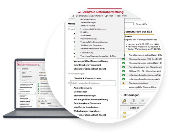 Das Steuerberaterpostfach mit Agenda einrichten