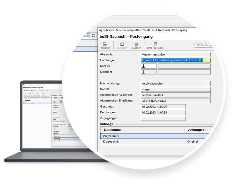 BeSt-Nachrichten im Agenda Postfach abrufen