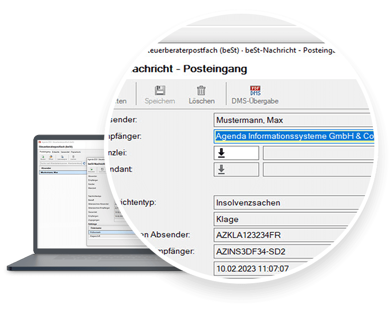BeSt-Nachrichten im Agenda DMS abrufen