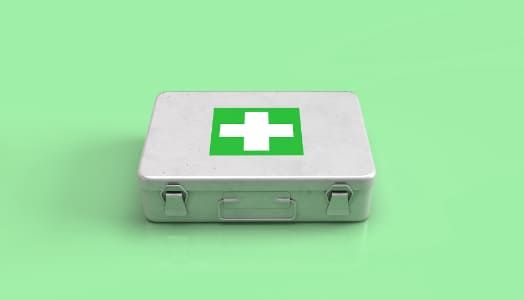 Ein erste Hilfe Kasten als Symbol für schnelle Hilfe