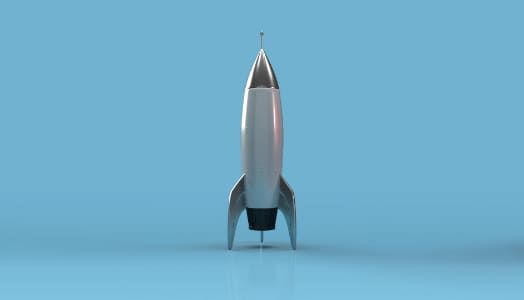 Eine Rakete als Symbol für den Schnellstart im Rechnungswesen